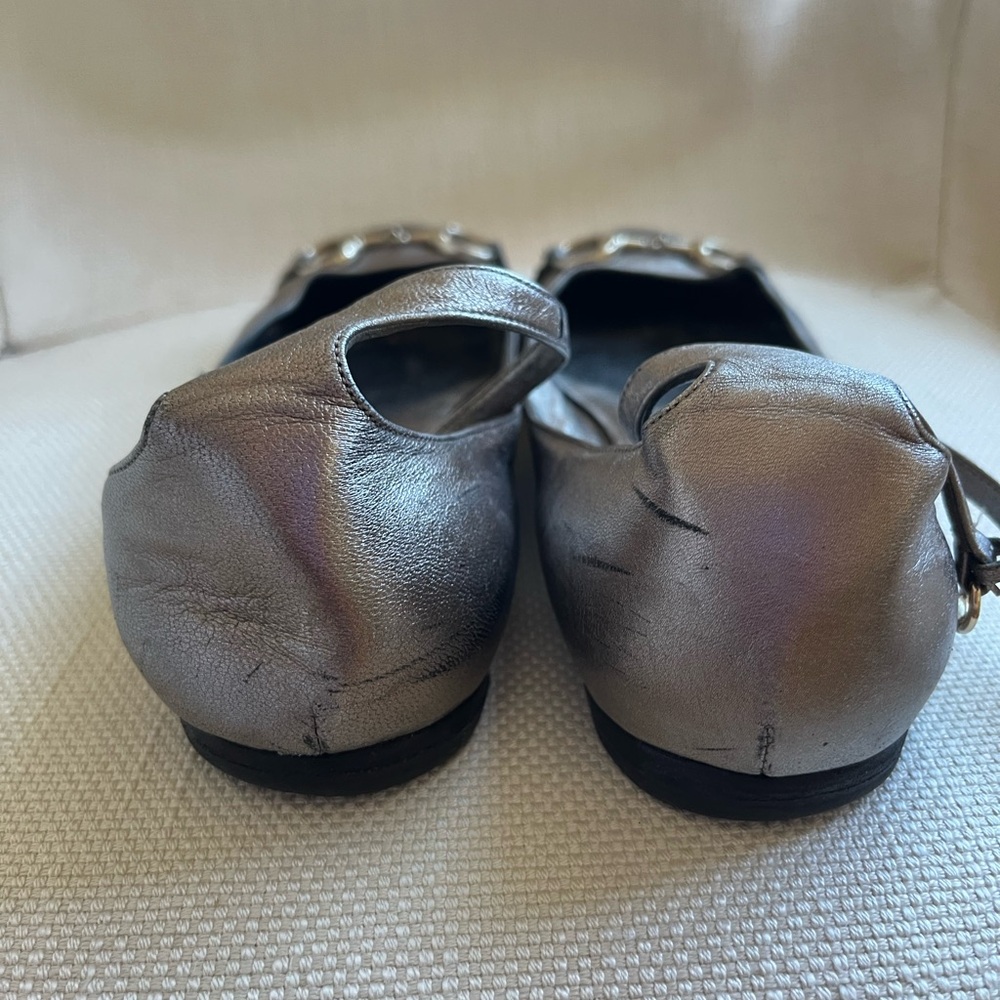 Vintage Gucci Metallic Ballet Flats - Picture 6 of 10